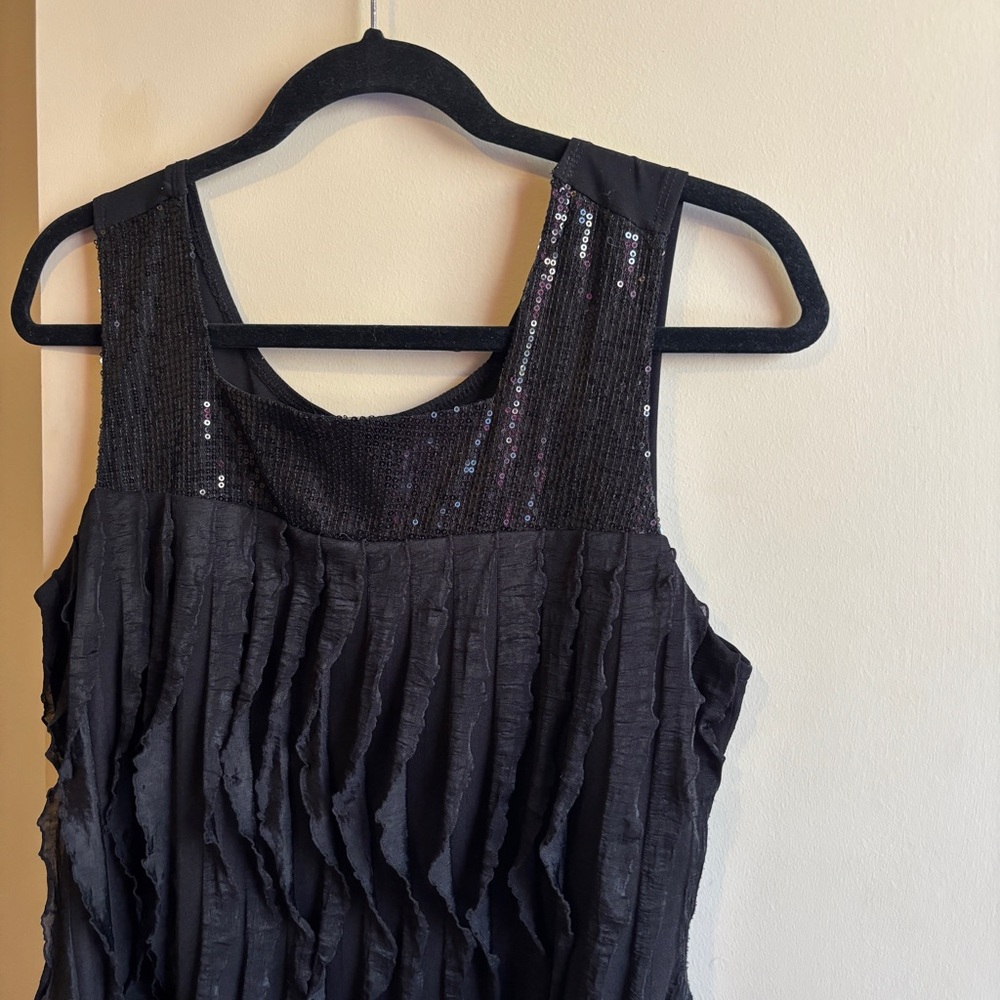 Cocomo Black Tank Top with Shimmer Accents - Picture 2 of 7